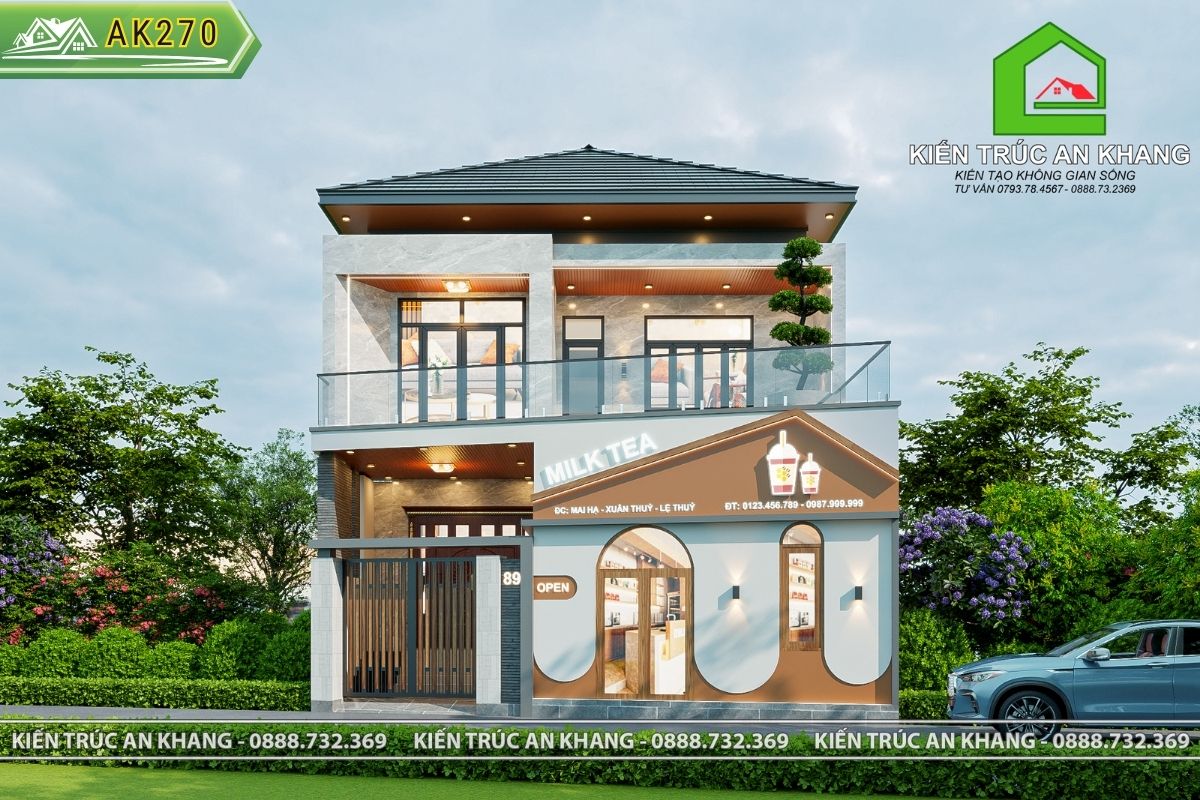 Nhà 2 tầng mái nhật 9 x 16m 3 phòng ngủ - AK270