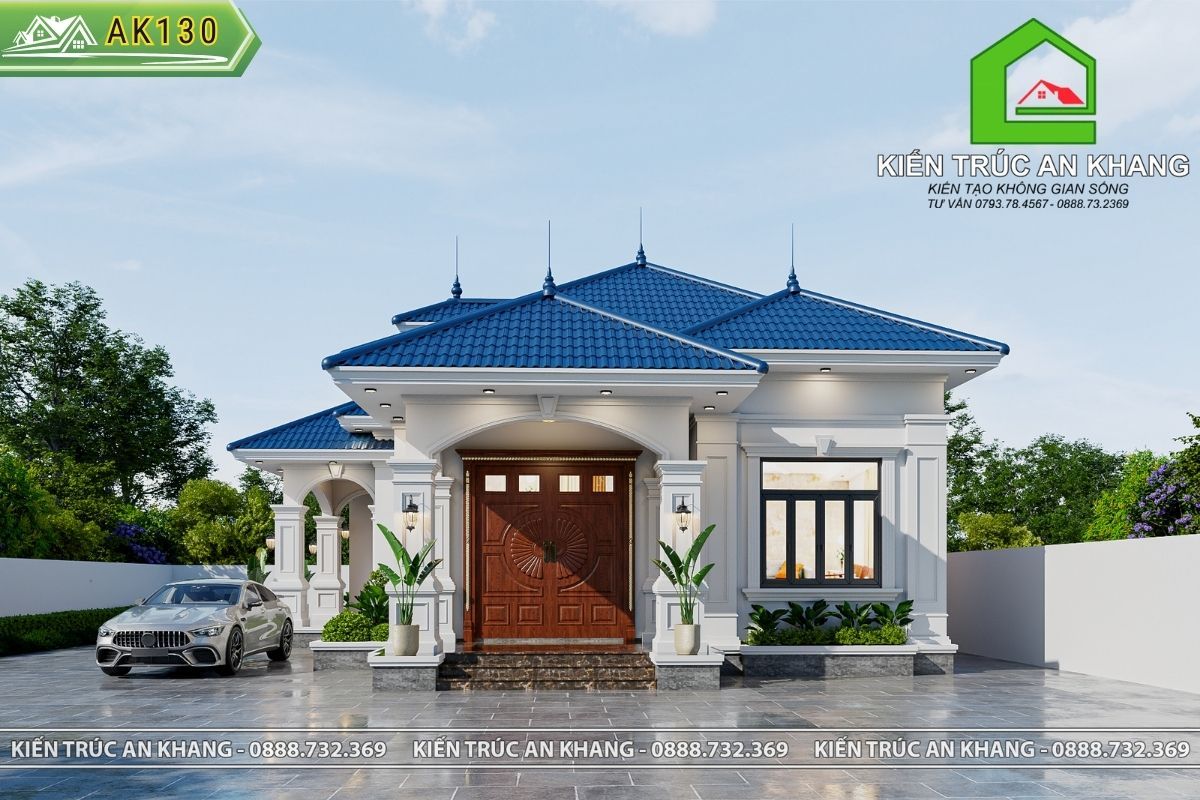 Nhà cấp 4 mái nhật 14 x 22m 3 phòng ngủ - AK130