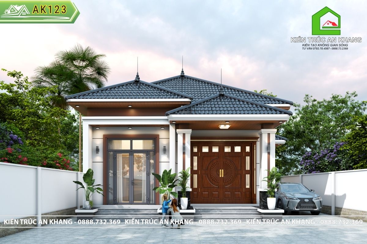 Nhà cấp 4 mái nhật đẹp 10 x 21m 3 phòng ngủ - AK123